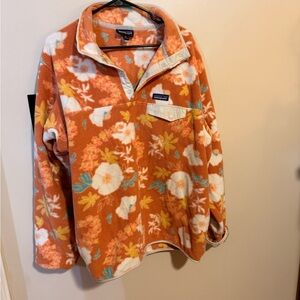 Patagonia Synchilla Orange and White Fleece